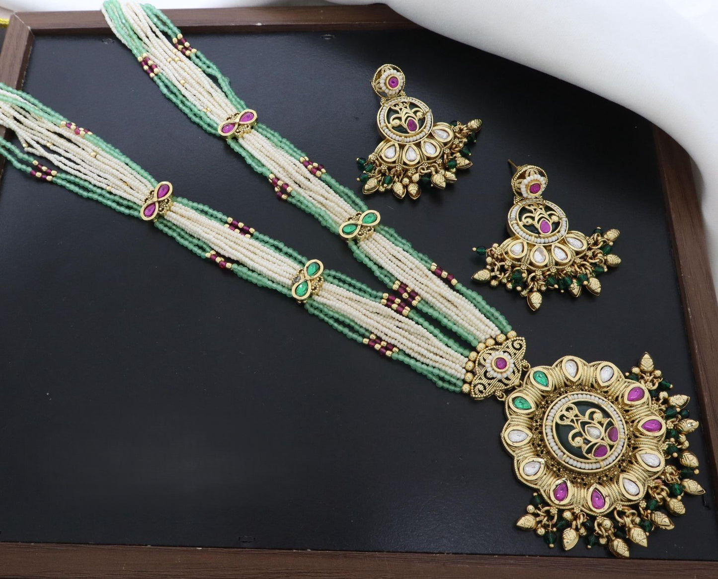 Premium Brass Real High Gold Heritage Long Necklace