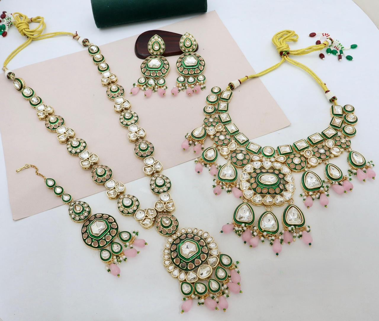 Kundan Meenakari Semi Bridal Set