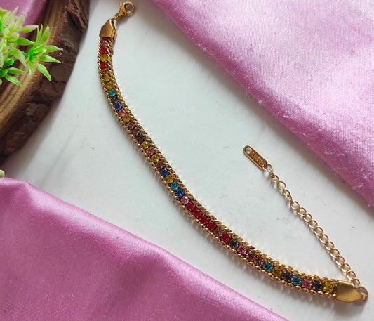 Anti Tarnish Multi Stone Bracelet