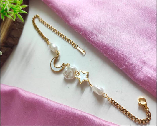 Anti Tarnish Moon Star Bracelet