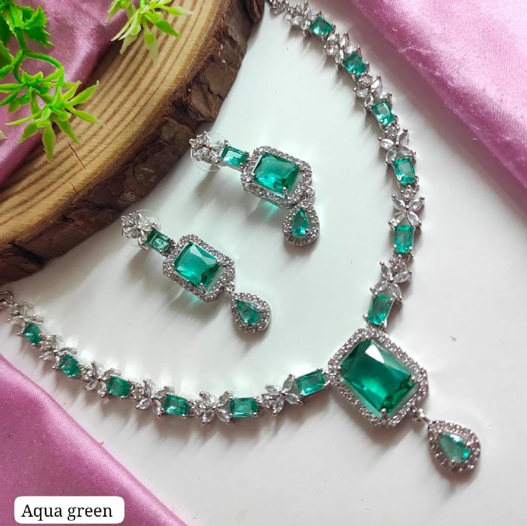 Delicate Square AD Necklace