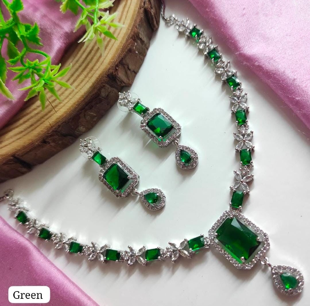 Delicate Square AD Necklace