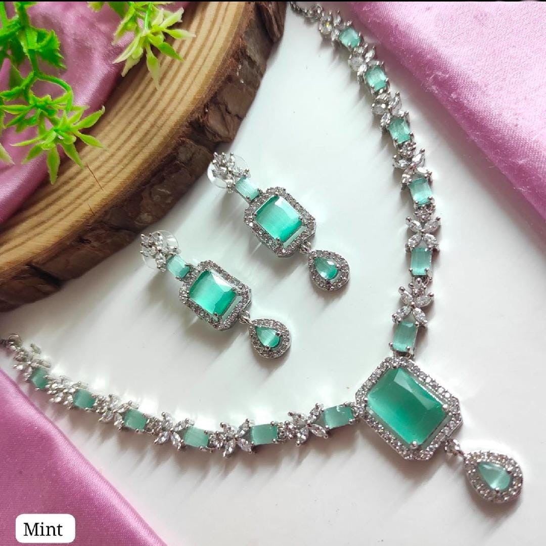 Delicate Square AD Necklace