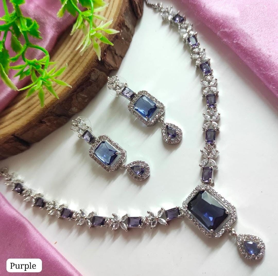 Delicate Square AD Necklace