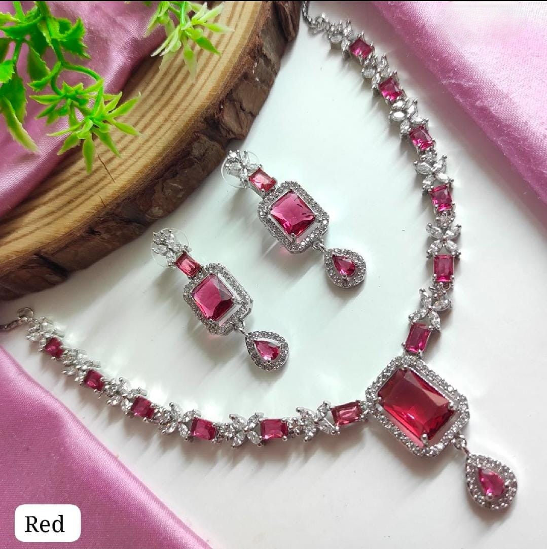 Delicate Square AD Necklace