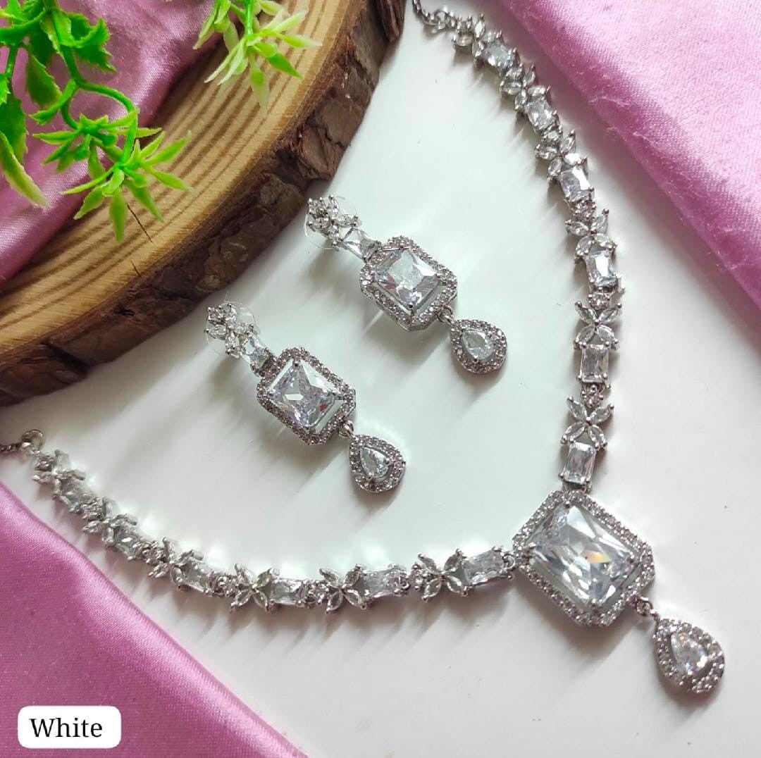 Delicate Square AD Necklace