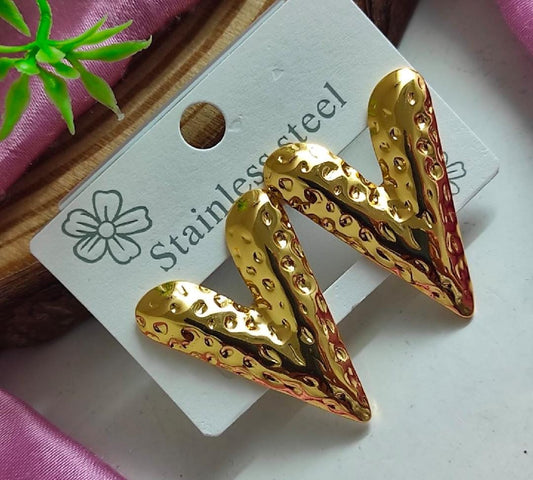 Anti Tarnish Big Heart Earrings