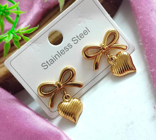 Bow Your Heart Anti Tarnish Earrings