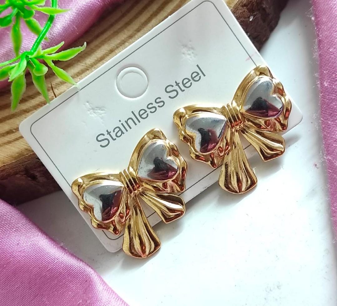 Double Tone Anti Tarnish Earrings