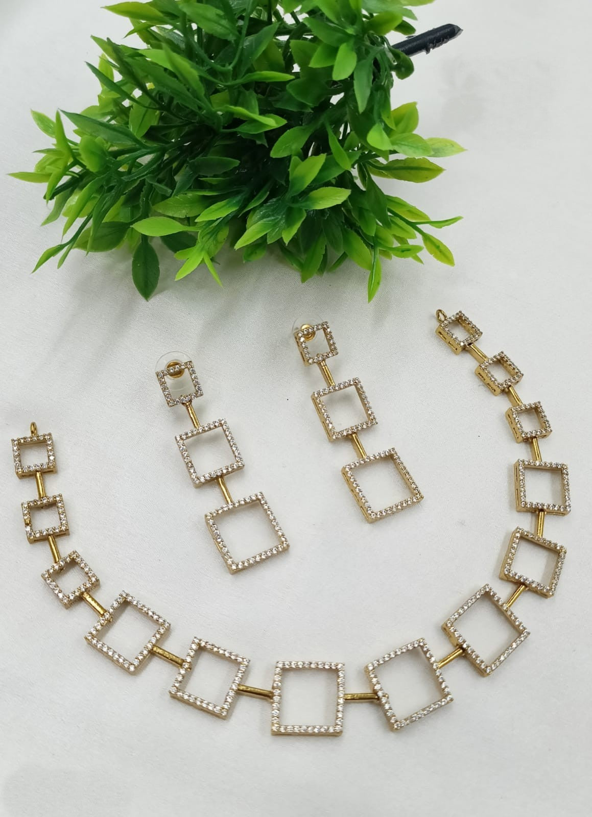 Classy AD Square Necklace