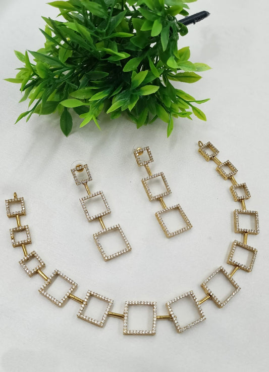 Classy AD Square Necklace