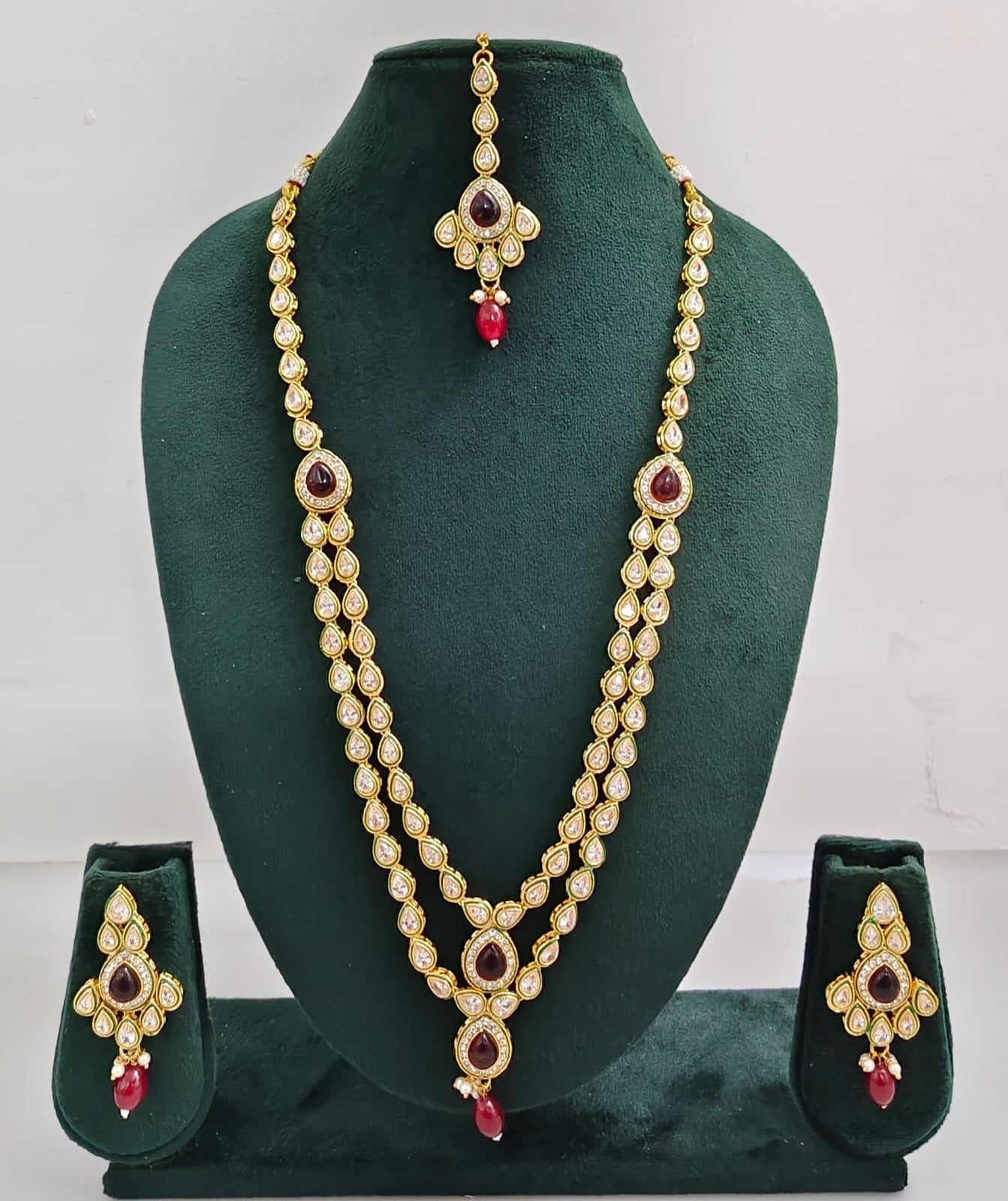 2 Layered Long Kundan Necklace