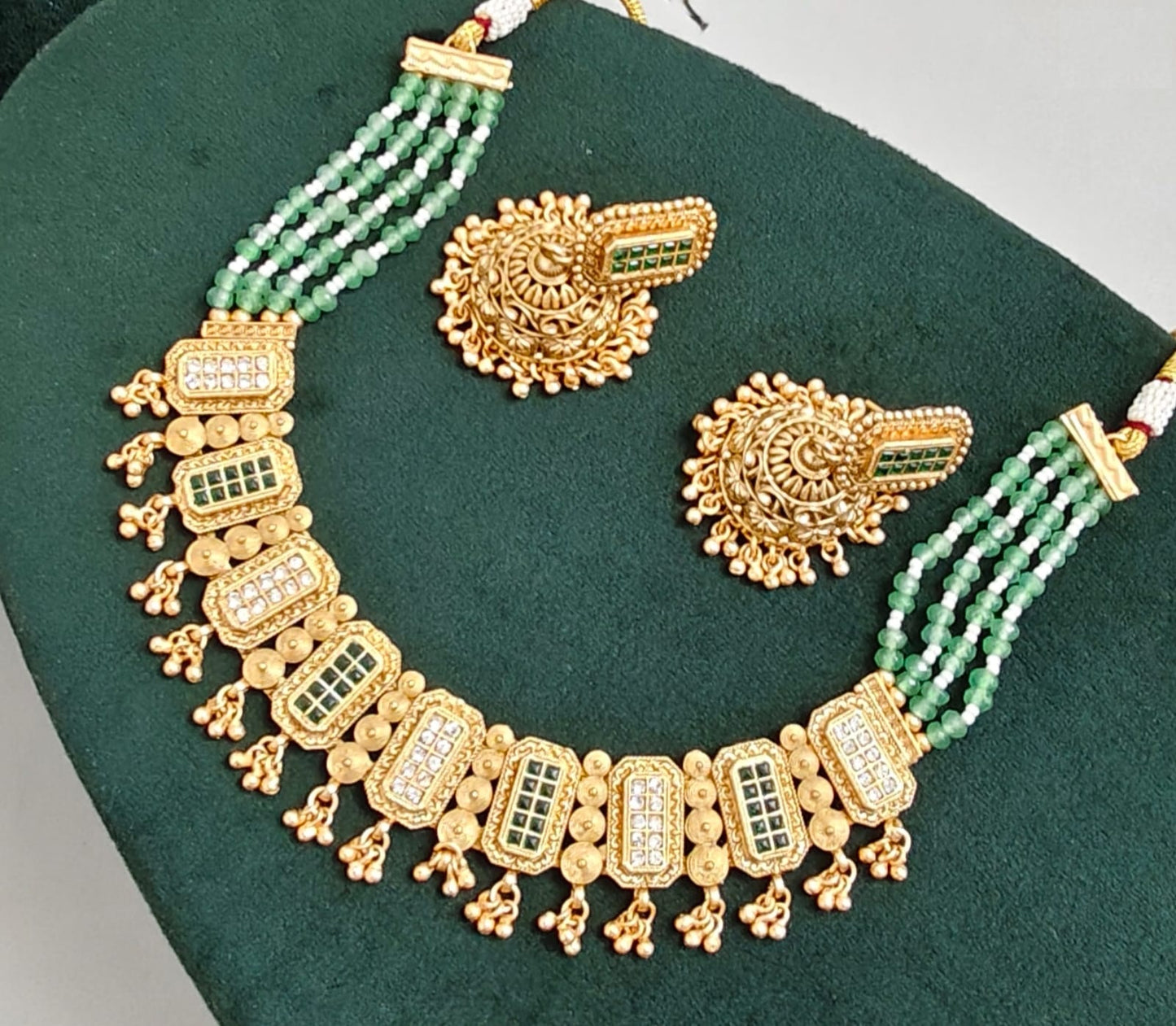 Beads Jhumka Necklace