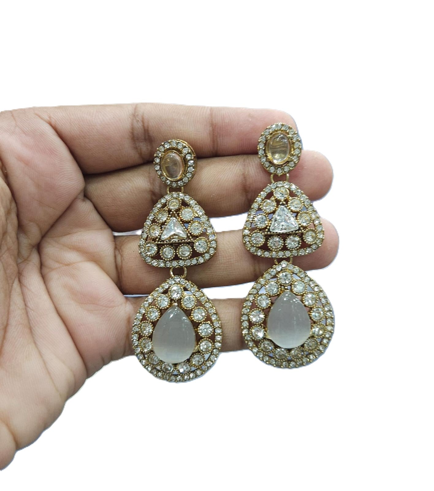 Long Kundan Earrings