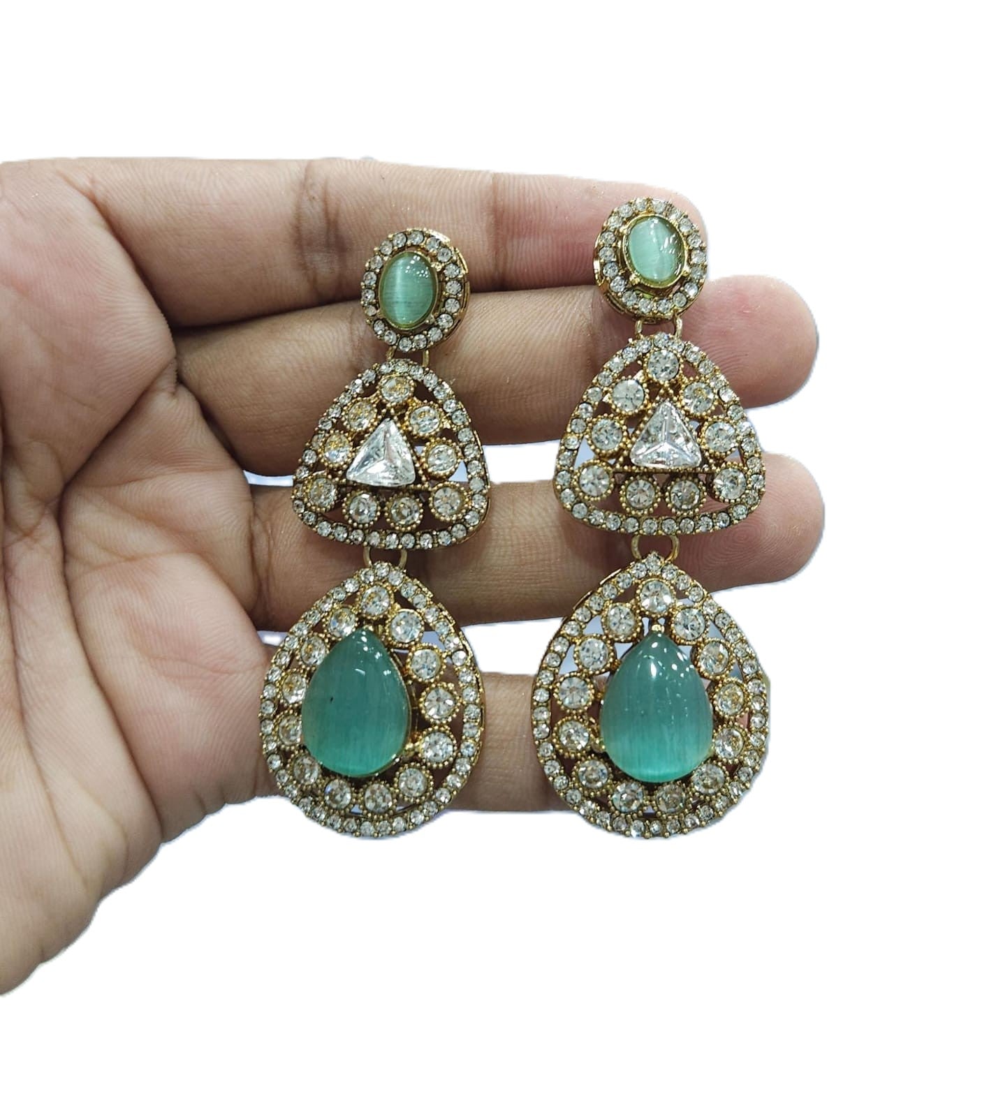 Long Kundan Earrings