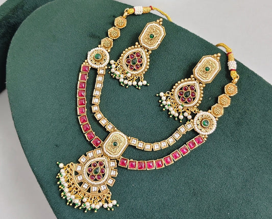 2 Layered Rajwadi Necklace