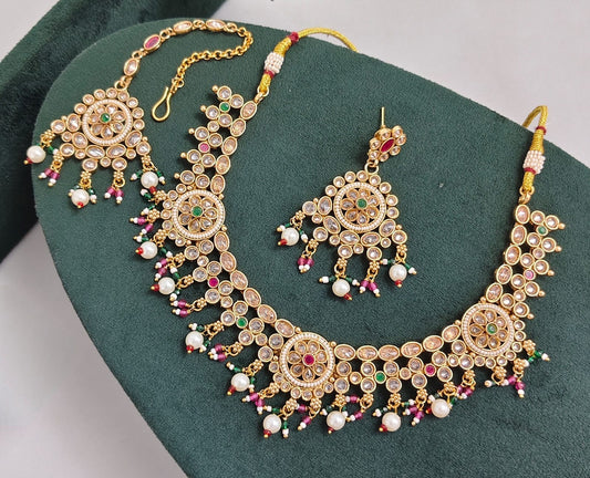 Reverse AD Stone Necklace