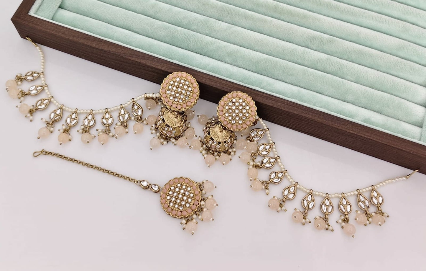 Bahubali Earrings with Tikka