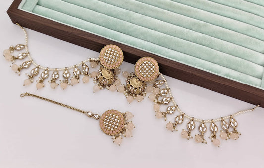 Bahubali Earrings with Tikka