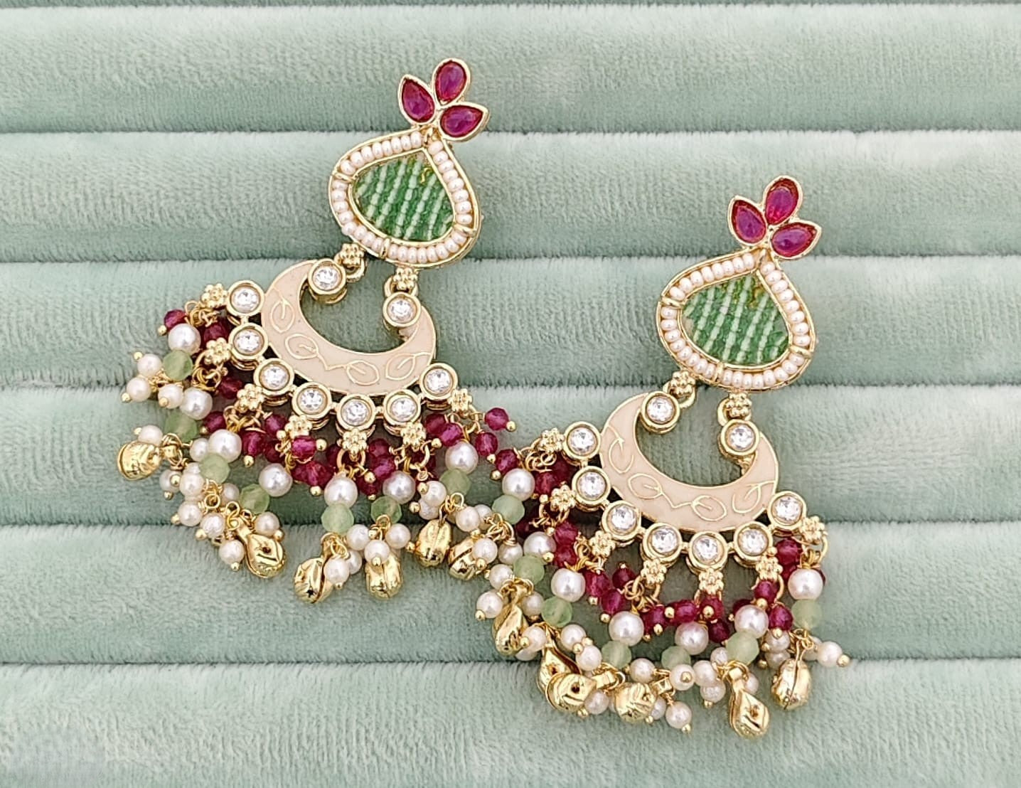 Premium Meena Paint Pearl Earrings