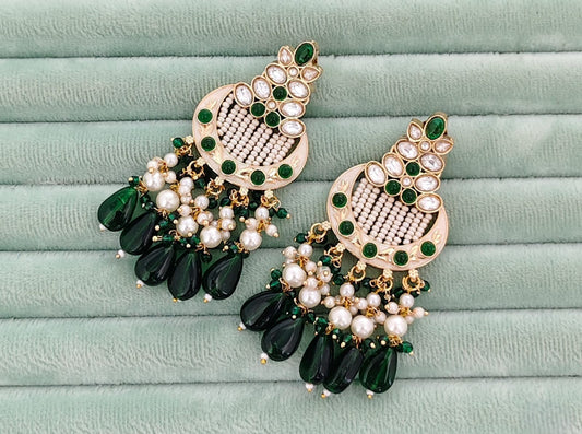 Meena Paint Kundan Earrings
