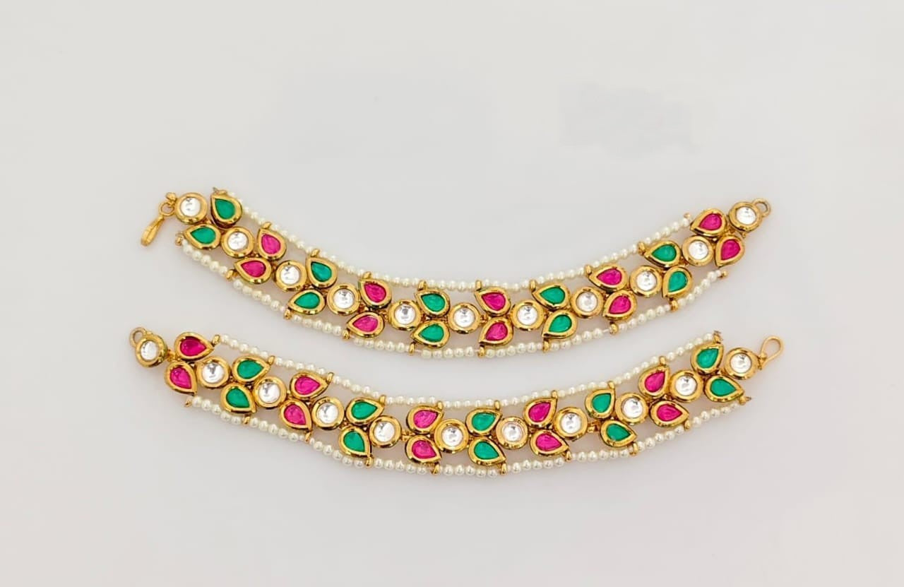Stylish Kundan Ear Chain
