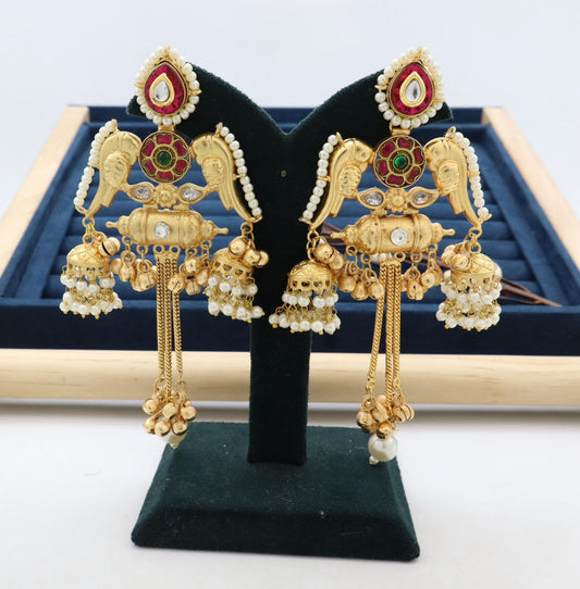 Premium Brass Gold Kashmiri Earrings