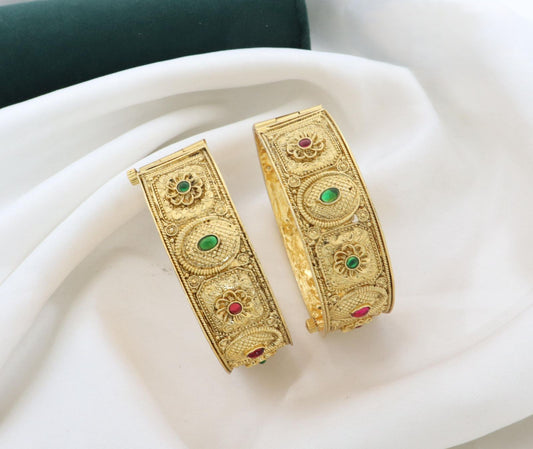 Premium High Gold Pacheli Openable Bangles