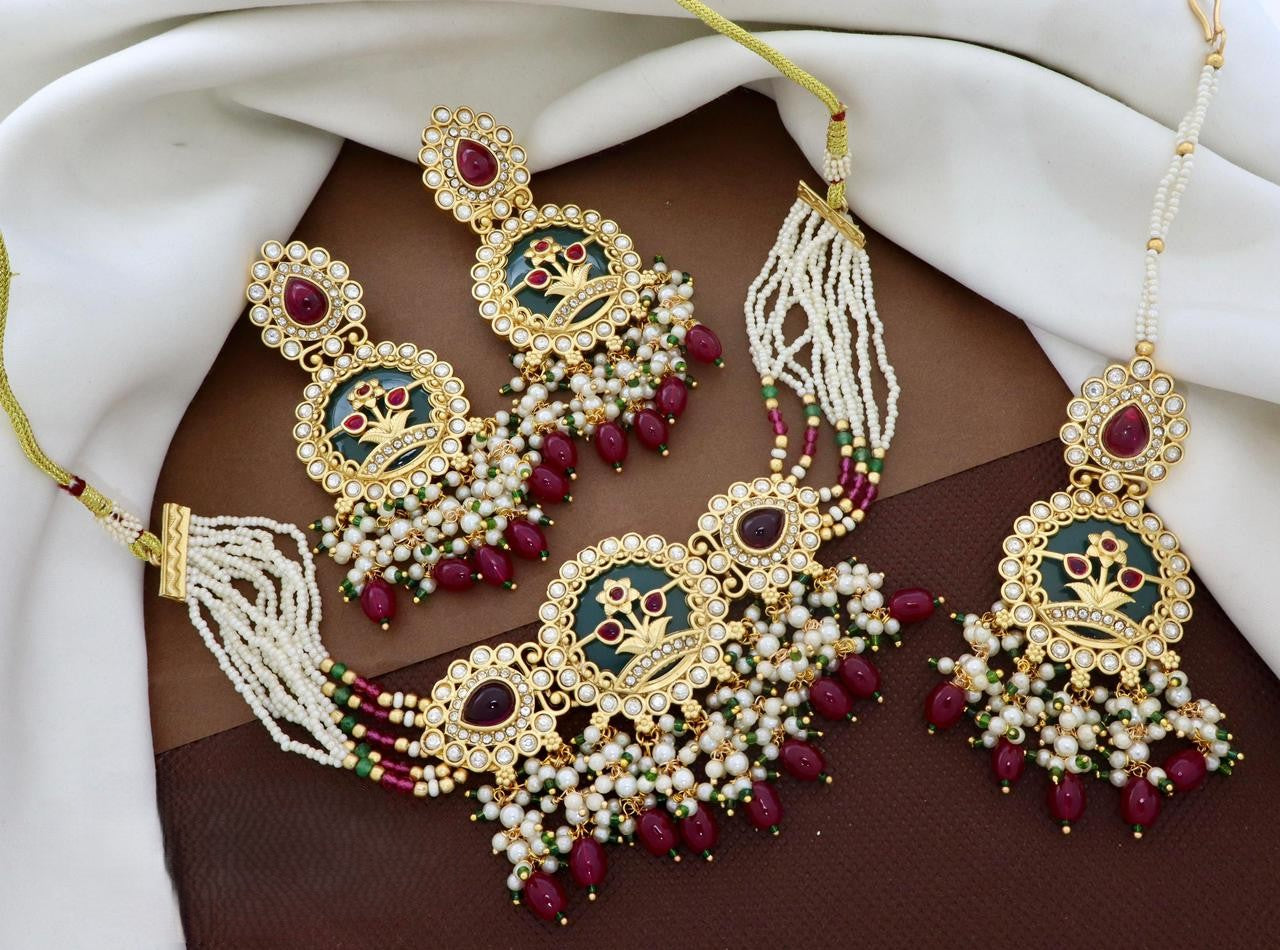 Premium Brass Heritage Chik Choker Set