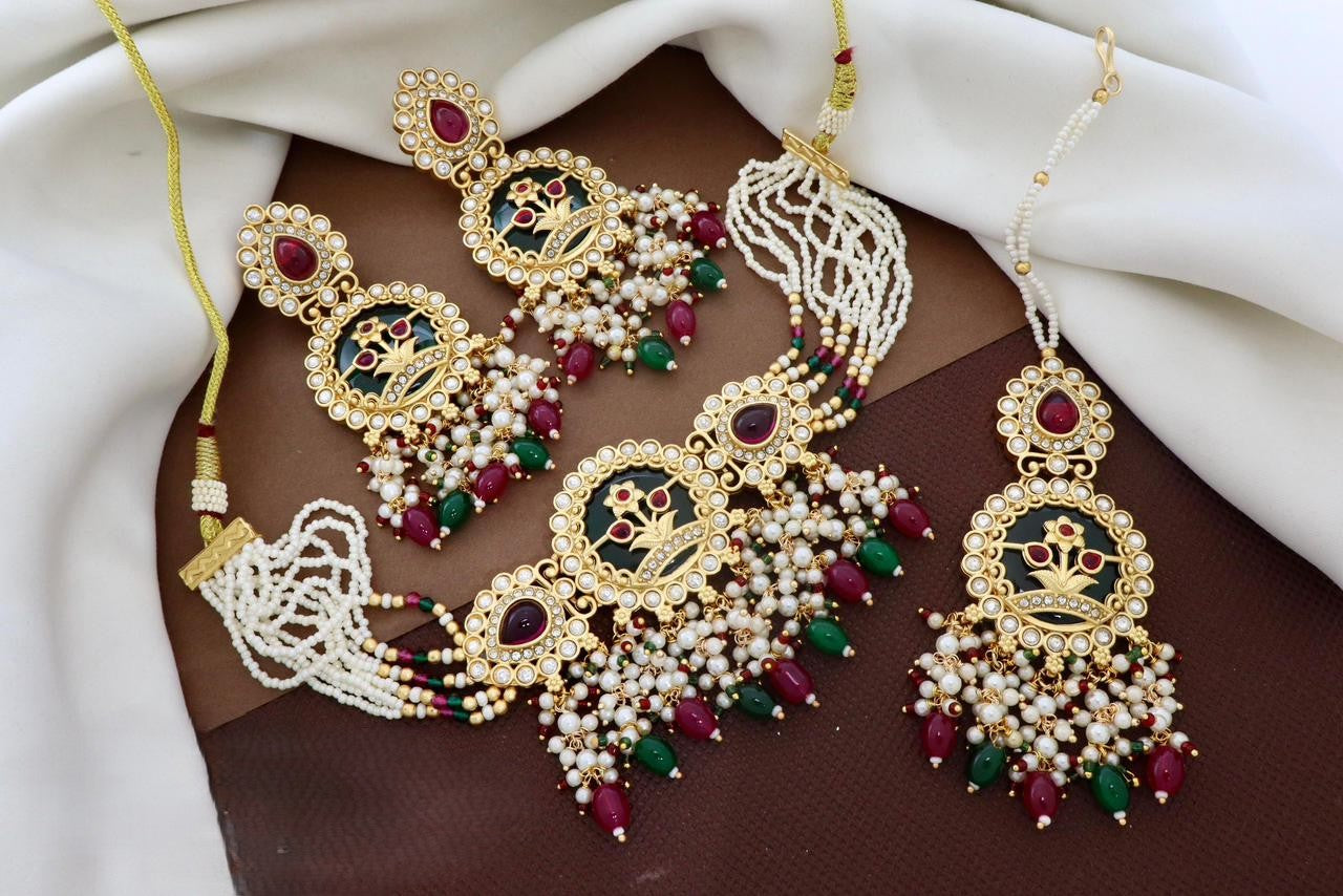 Premium Brass Heritage Chik Choker Set