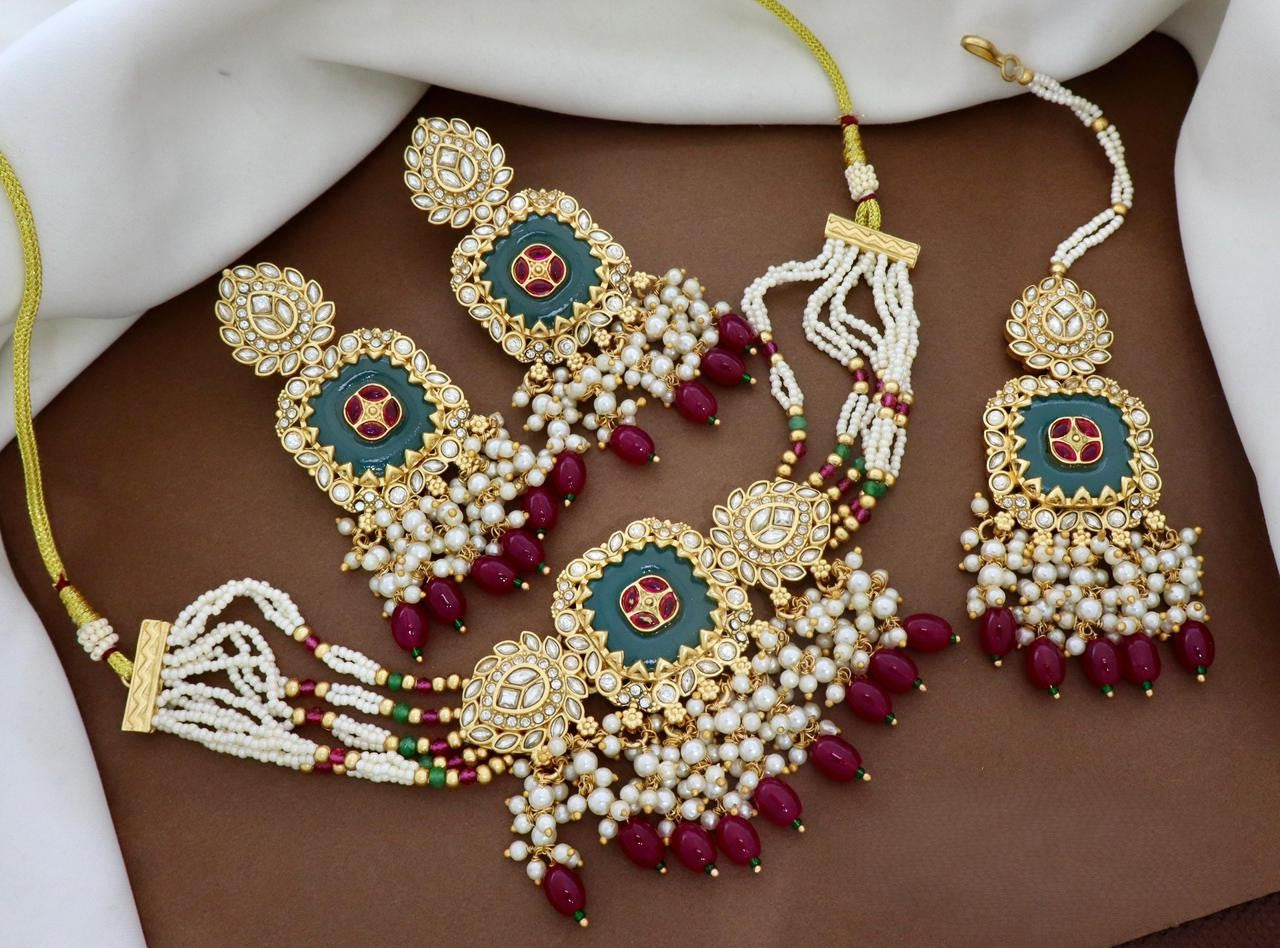 Premium Brass Heritage Chik Choker Set