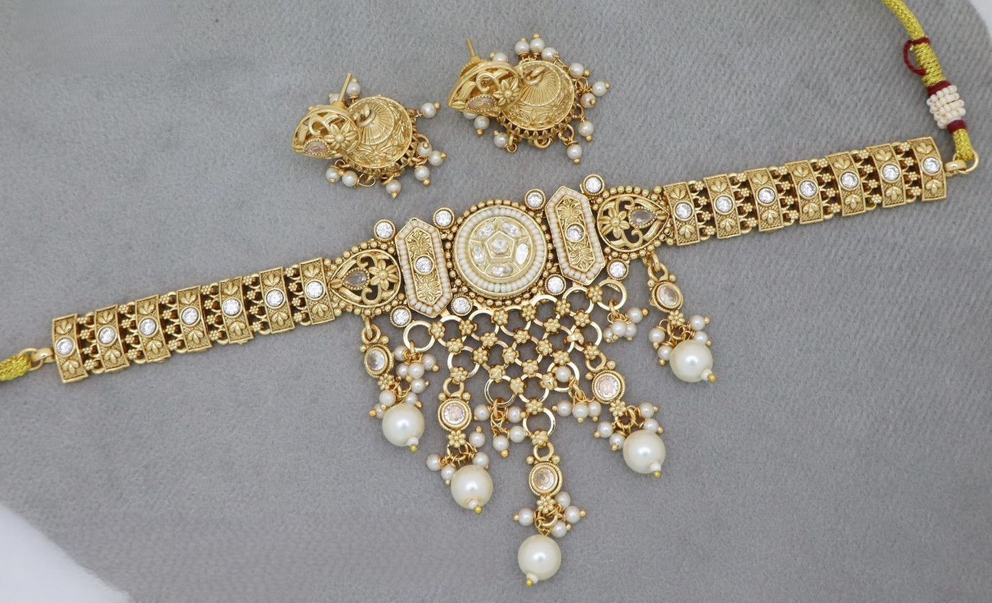 Premium Copper Kundan Choker Set