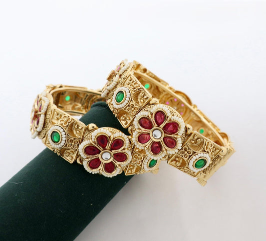 Premium Rajwadi Gold Choraski Diamond Openable Bangles