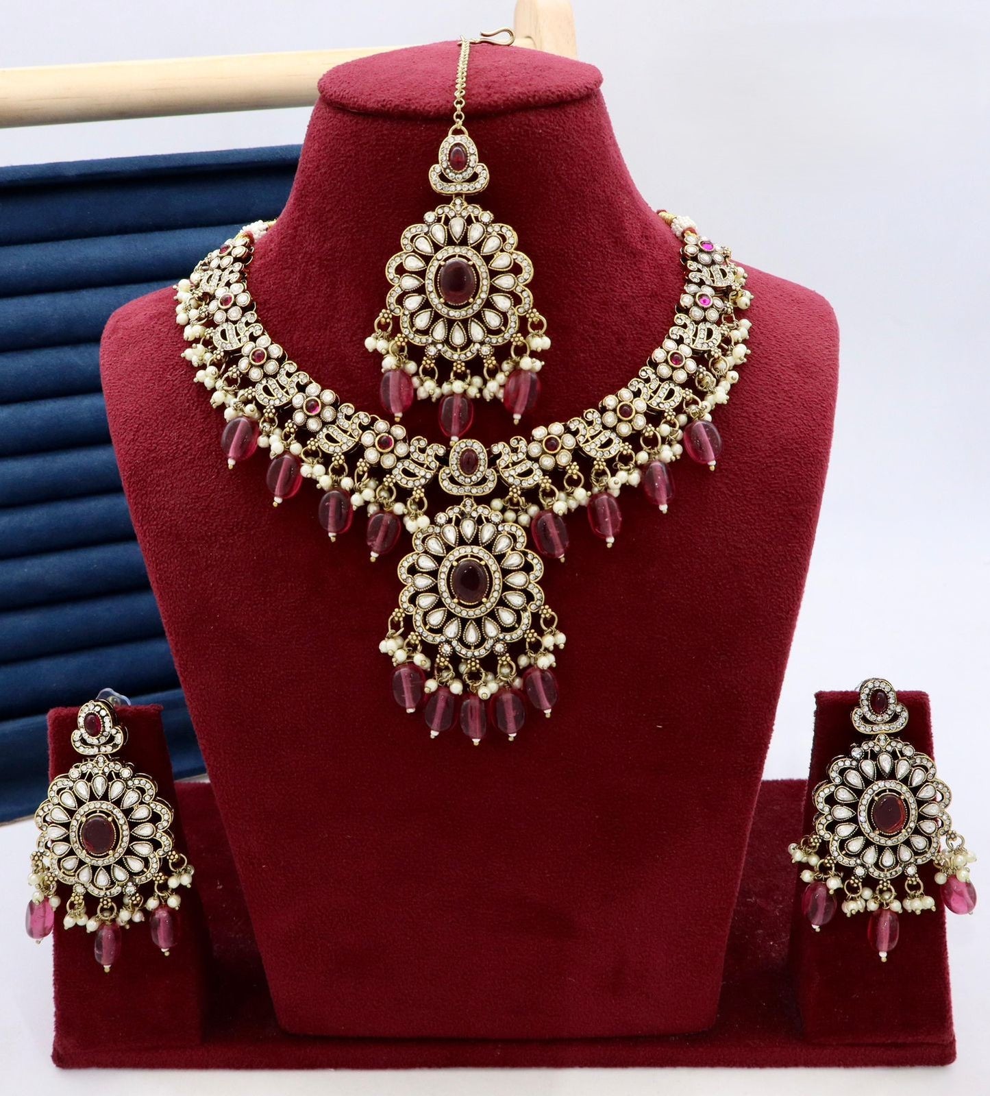 Premium Antique Kundan Necklace Set