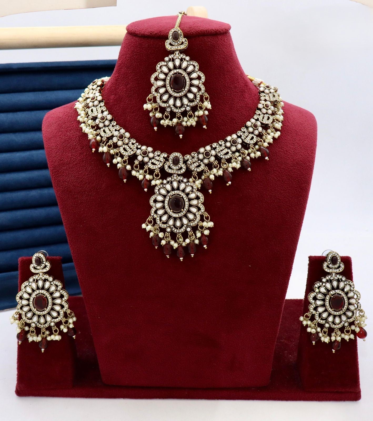 Premium Antique Kundan Necklace Set