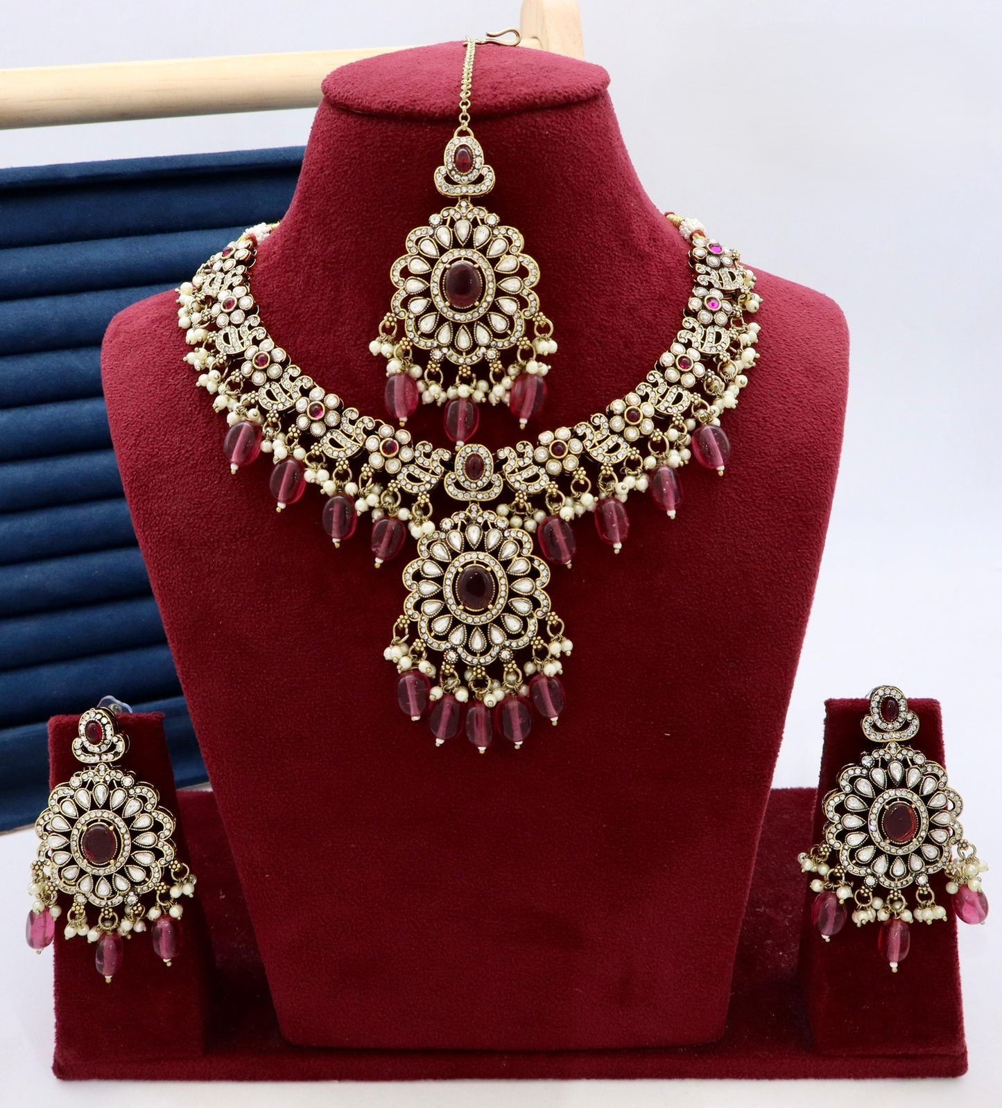 Premium Antique Kundan Necklace Set