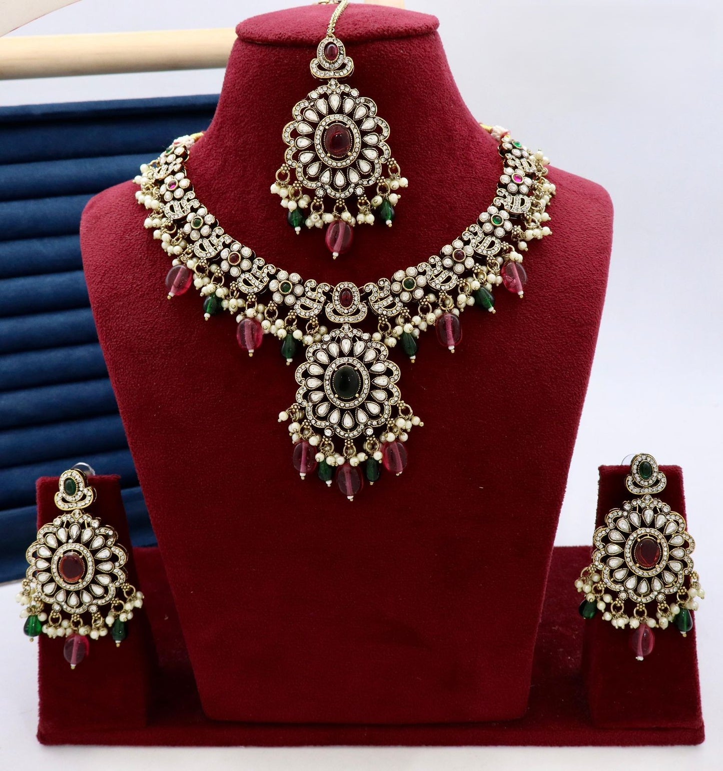Premium Antique Kundan Necklace Set