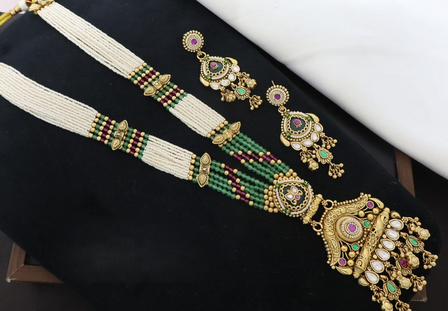 Premium Brass Real High Gold Heritage Long Necklace