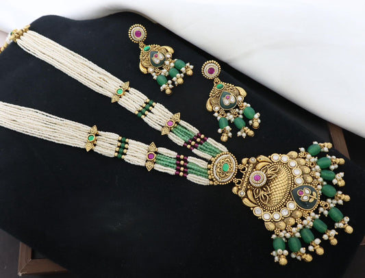 Premium Brass Real High Gold Heritage Long Necklace