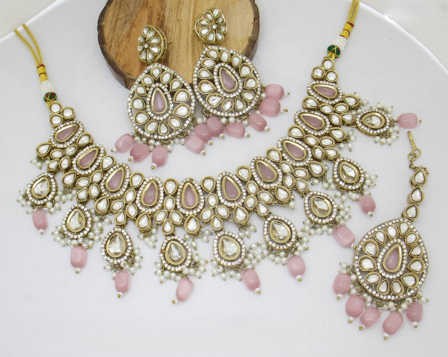 Polki Kundan Mehendi Polish Necklace