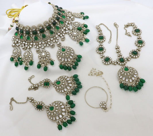 Premium Mehendi Gold Semi Bridal Set