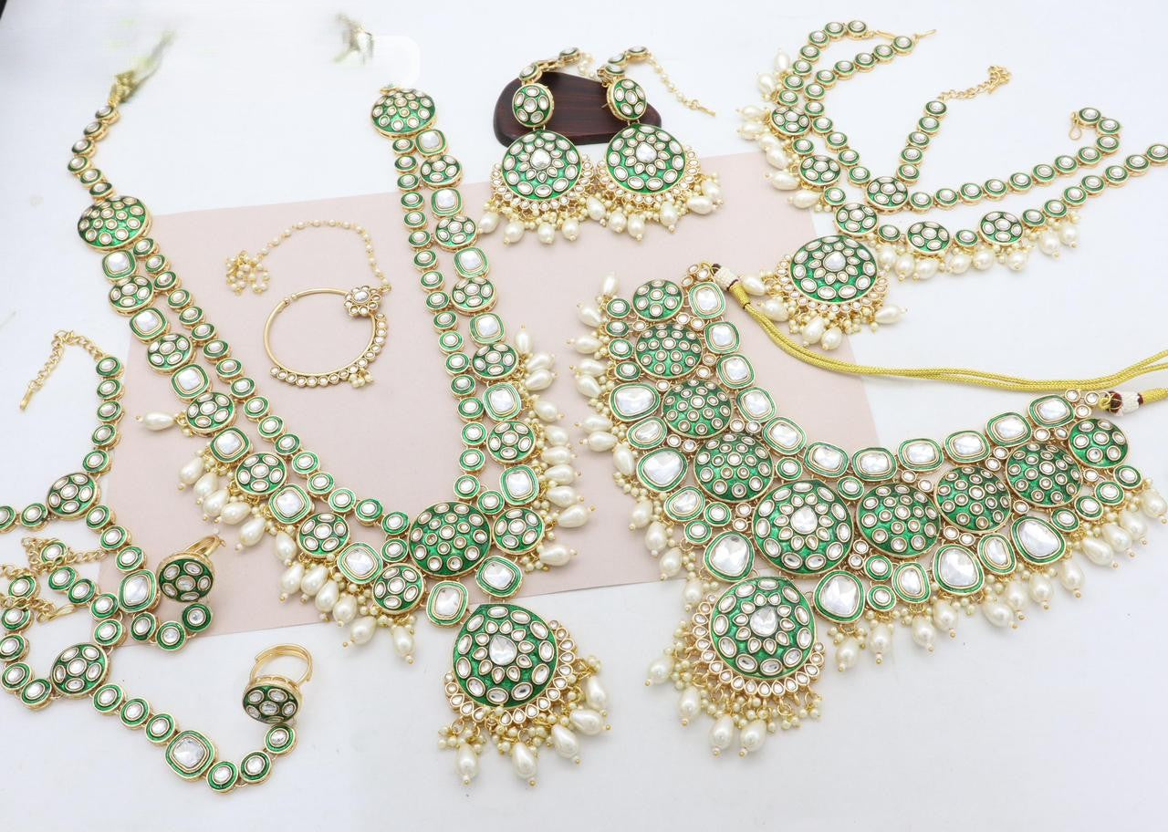 Meenakari Kundan Full Bridal Set