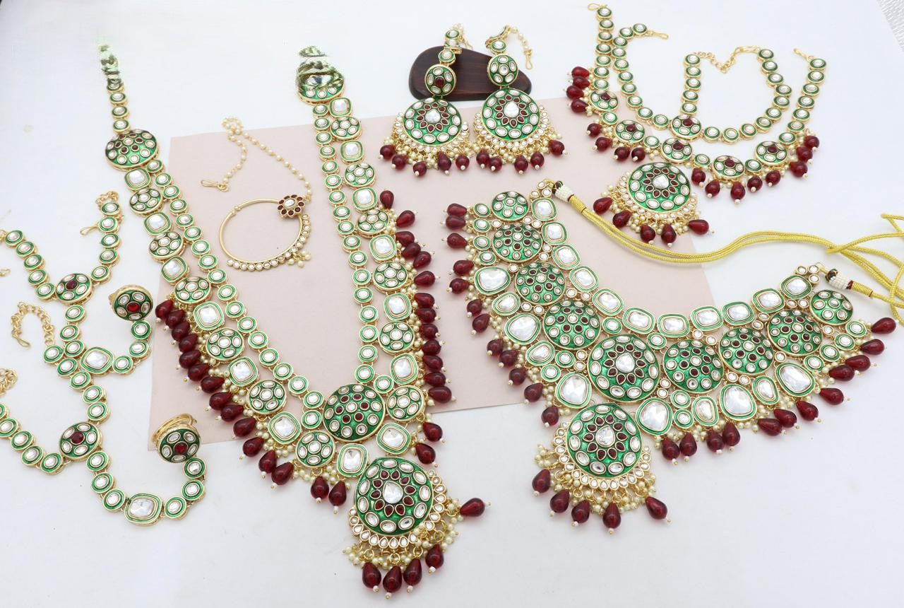 Meenakari Kundan Full Bridal Set