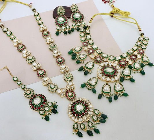Kundan Meenakari Semi Bridal Set