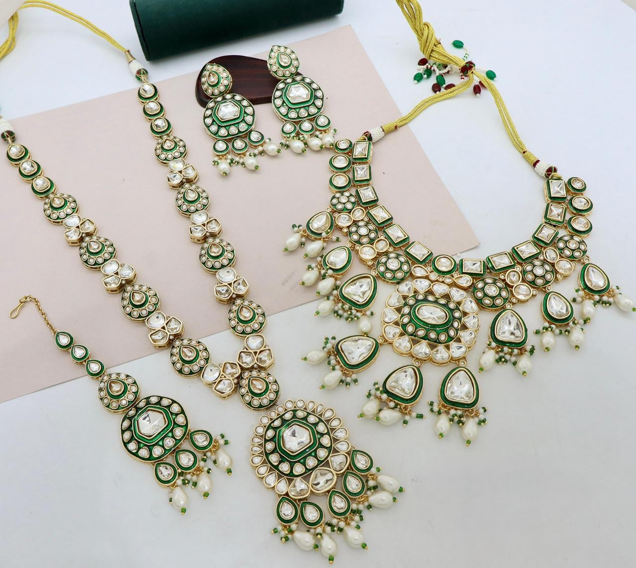 Kundan Meenakari Semi Bridal Set