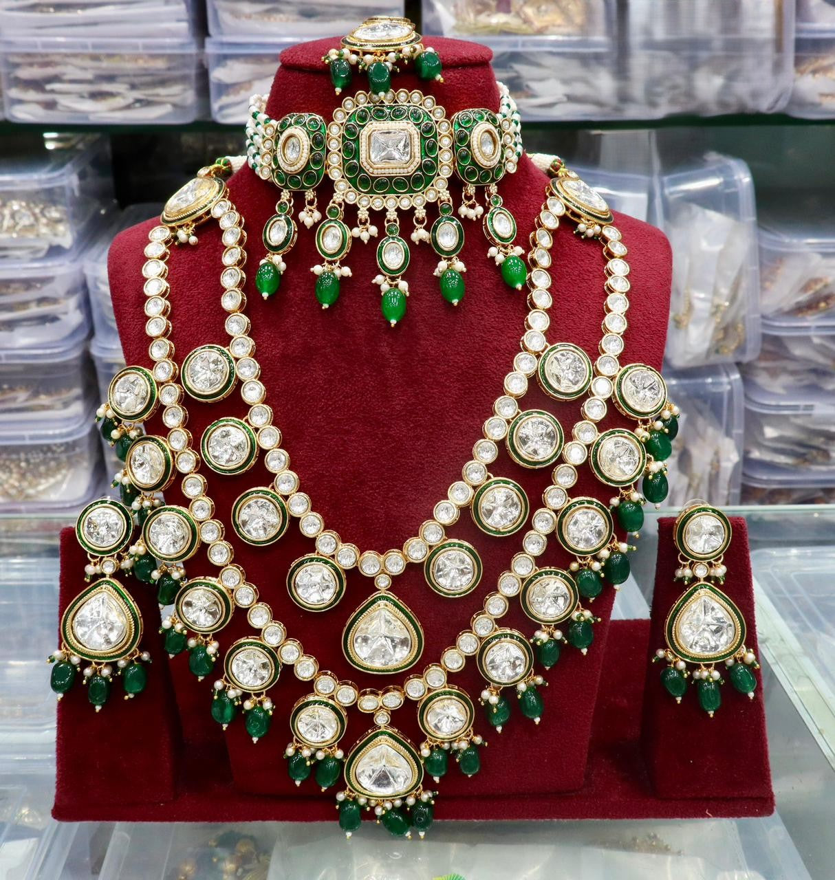 Premium Quality Real Kundan Semi Bridal Set