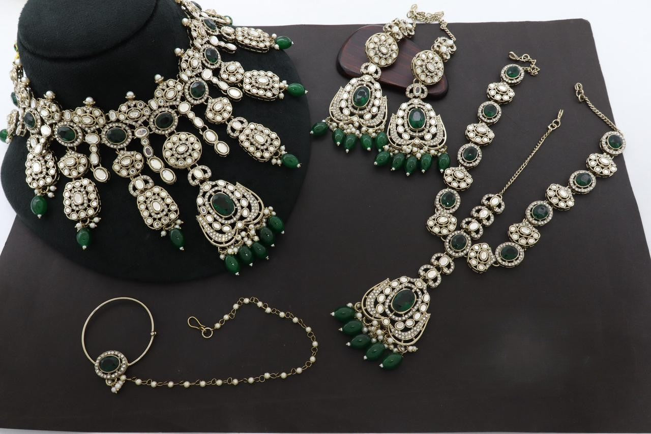 Premium Mehendi Gold Designer Semi Bridal Set