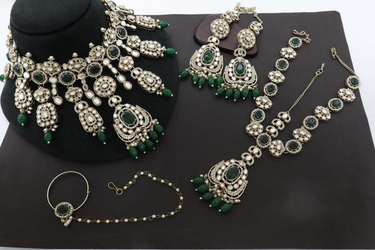 Premium Mehendi Gold Designer Semi Bridal Set