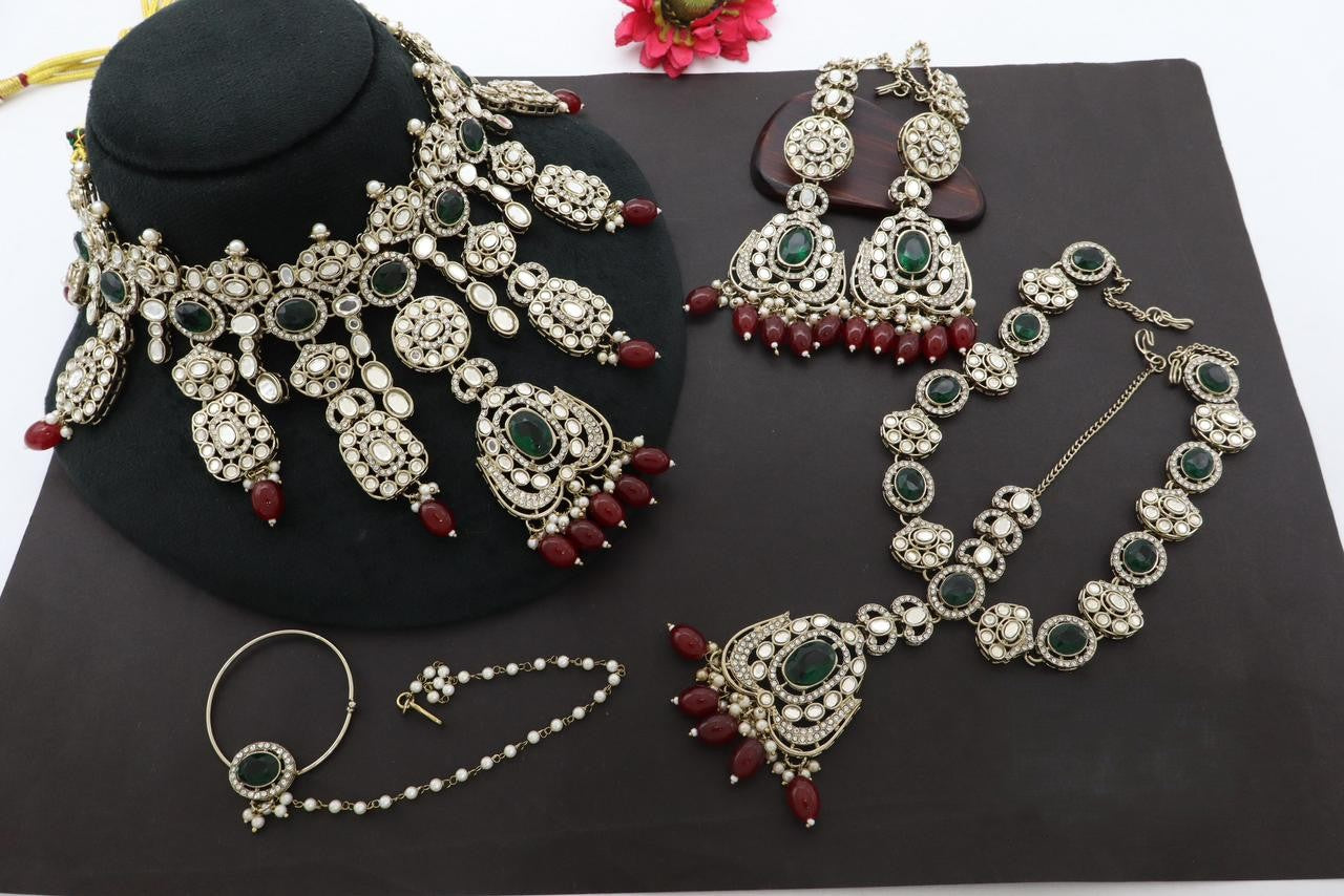 Premium Mehendi Gold Designer Semi Bridal Set