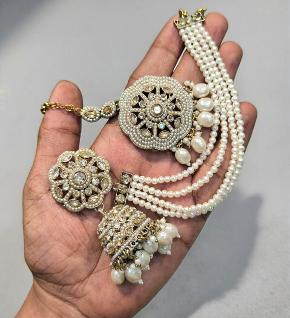 Pearl Jumka Earrings Tikka
